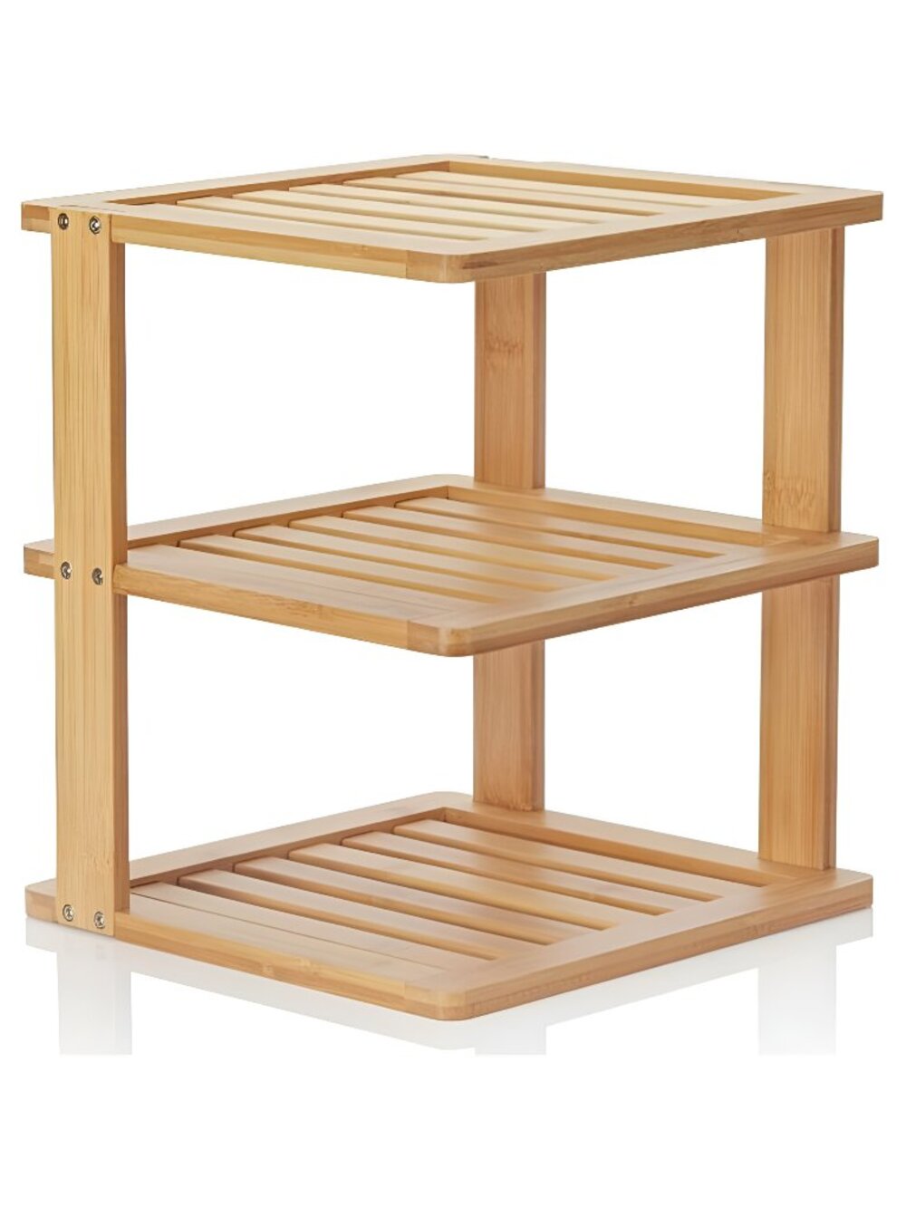 Bamboo Corner Shelf - 3 Tier 10 x 10 inch and 11.5 inches high.